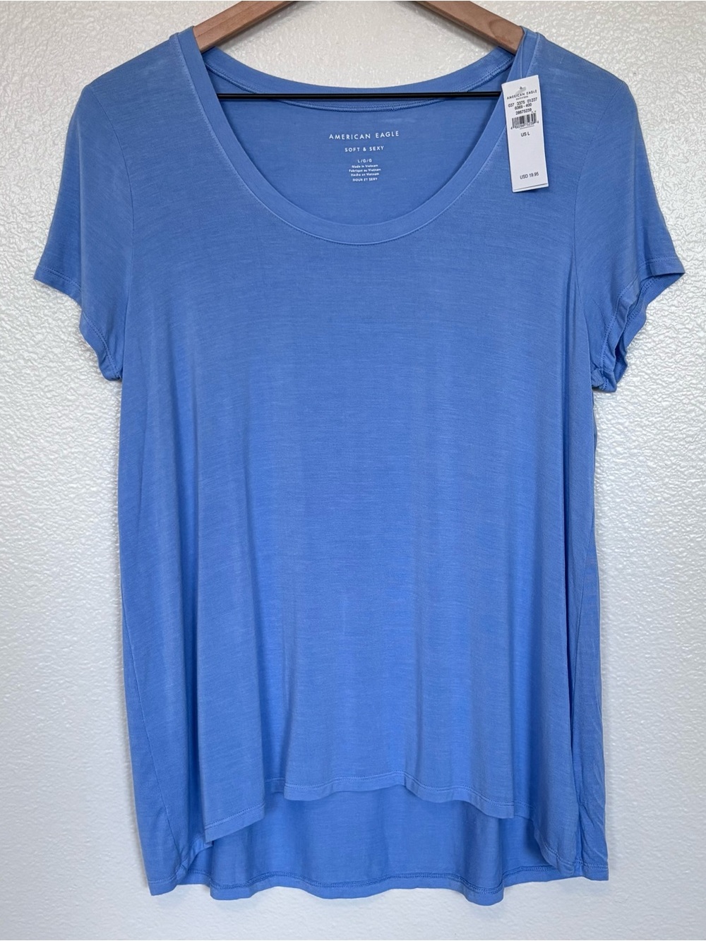 NWT American Eagle Soft & Sexy Blue High Low Tee Shirt Large